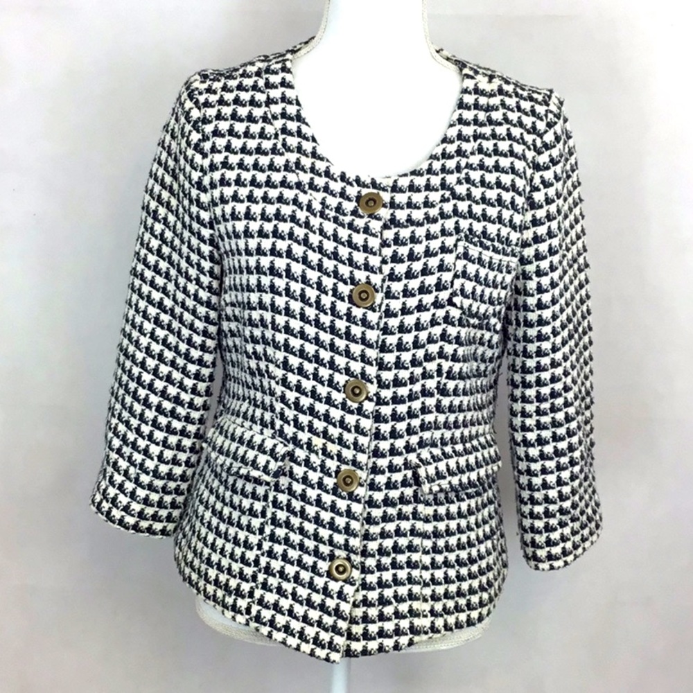 ANTHROPOLOGIE TULLE Black/White Snap Balzer Size L